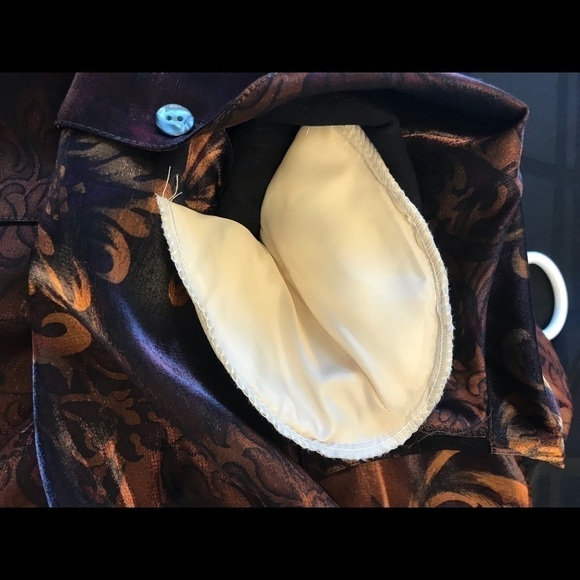 +vintage 80s metallic  print button down - Picture 11 of 12